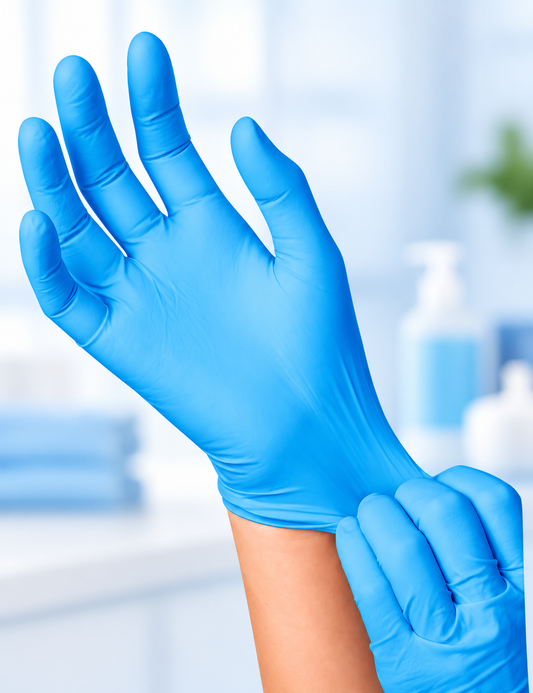 Gants nitrile bleus non poudrés – confort, résistance et protection boîte de 100 gants