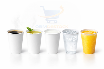Gobelets Carton 7 oz (20,7 cl) Blancs – Carton de 1000 Pièces – 20 x 50 – Usage Chaud & Froid
