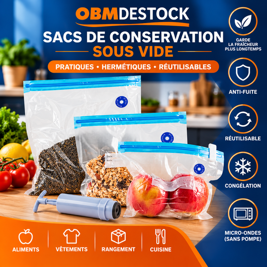 Pompe vide air avec 10 sachets sous vide