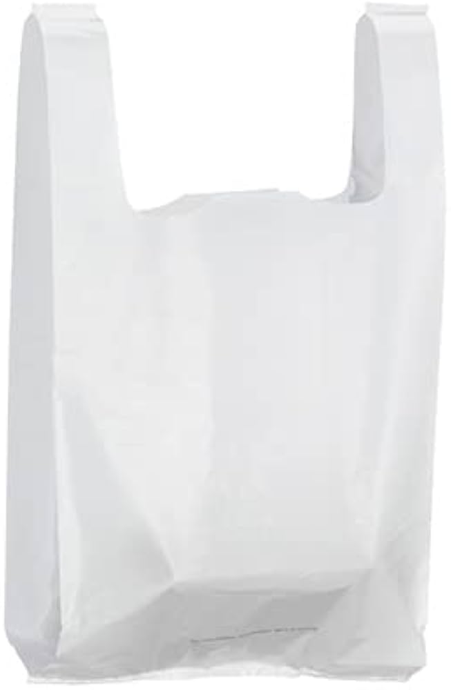 Sacs plastiques blancs bretelles 32x18x62cm 50 microns - 250 pièces - Obmdestock